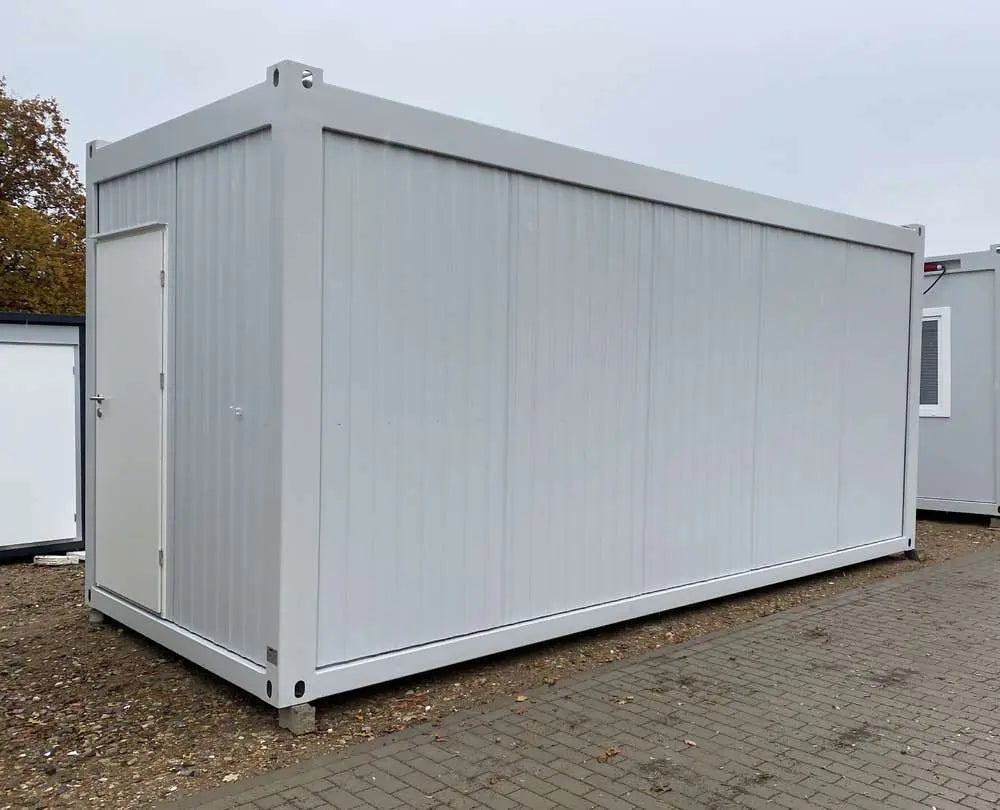 Conteneur-bureau-600-x-243m.jpg Bürocontainer 6 m × 2,43 m Stahlkonstruktion mit LED Integrierte Anschlüsse Modular - Image 1