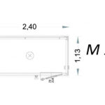 Vorfertige Kabine 2 m M10 C2 mit Aluminiumtüren und Lichtanschluss