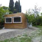Chiosco Bar Prefabbricato Rivestito in Legno Modulare per Vending