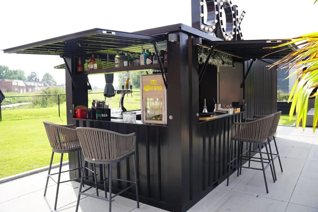 Demontierbarer Bar-Container XL 4×3 m Modular Robust Blau RAL 5015 - Image 4