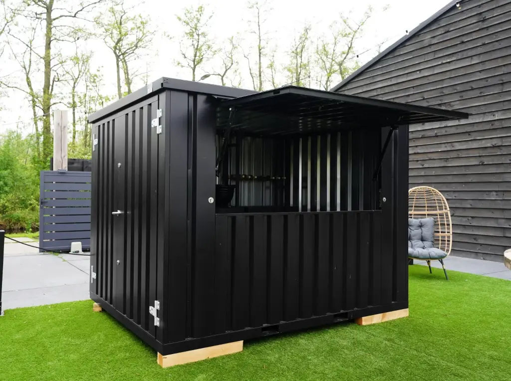 Demontierbarer Bar-Container XL 4×3 m Grün RAL 6005 - Image 4
