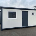 Bürocontainer 5×2,20 m Mit Sanitär Und LED Robuste Stahlkonstruktion