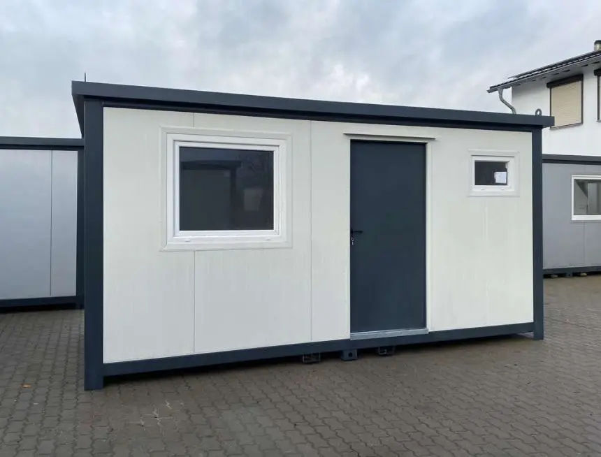 Bürocontainer 5×2,20 m Mit Sanitär Und LED Robuste Stahlkonstruktion - Image 4