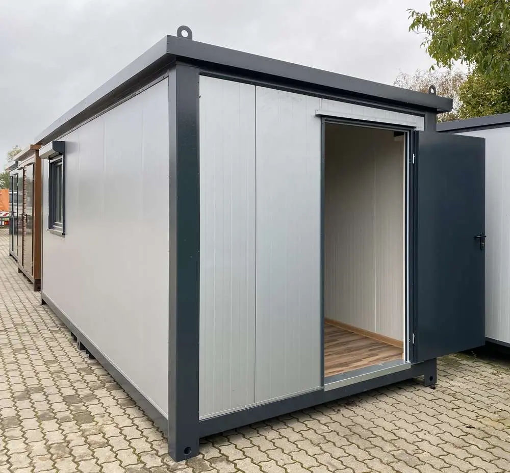 Bürocontainer Mit Rollläden 6×2,40 m Stahlrahmen Isoliert - Image 1