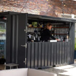 Demontierbarer Bar-Container XL 4×3 m Modular Robust Blau RAL 5015