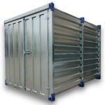 Ecobox 3 m Zinkblech-Box Lagerbehälter mit Doppelttür und Holzboden